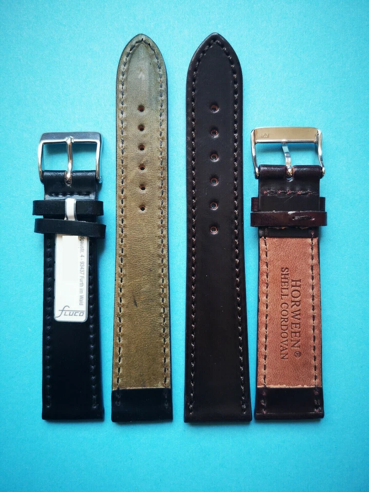 Cordovan Shell Horween Uhrenarmband 18,19,20mm schwarz, braun Galopper-NL / 45 - Bild 3 von 4