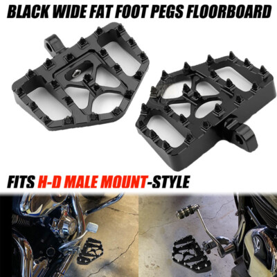 MX Style Wide Fat Foot PegrFloorboard For Harley Dyna Super Glide Bobber Chopper