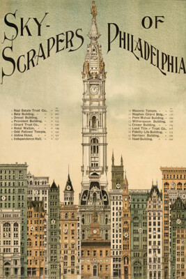 Philadelphia Skyscrapers Buildings Art Wall Indoor Room Poster - POSTER 20x30