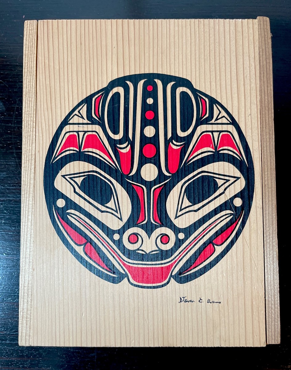 Alaska Native American Inuit Art Cedar Wood Frog Orca Whale Steven