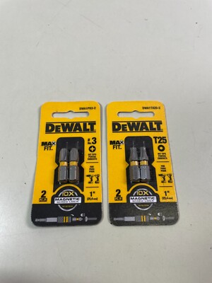 DeWalt Max Fit Bit #3 Philips & T25 Torx DWA1PH3-2 DWA1TX25-2 Driver Bits Drill
