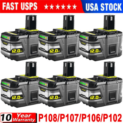 8Ah 12Ah 18V For RYOBI P108 18V For One Plus High Capacity Lithium Battery NEW