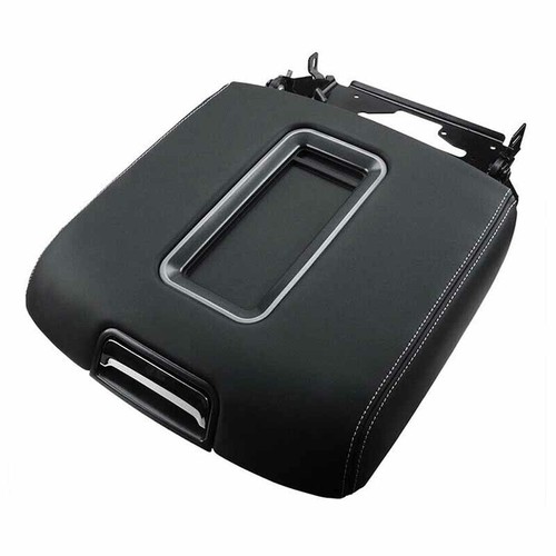 Tapa De Reposabrazos De Consola Central En Cuero Sintético Para Chevrolet Silverado / GMC Sierra 2014-2018 - Color Negro, Estilo Clásico
