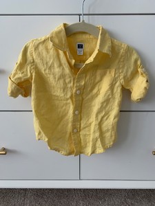 infant yellow button down shirt