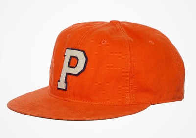 NWT Polo Ralph Lauren Orange  P  Patch Chain Stitch Logo Twill Baseball Cap Hat