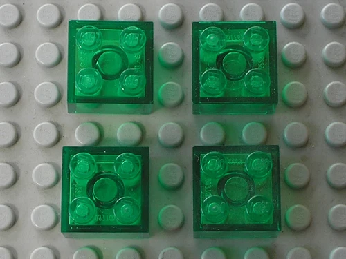 4 x Lego transgrüner Stein 2 x 2 Ref 3003 Set 70679 21128 21134 21133 21137 4122