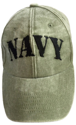 US Navy  Hat Cap by Eagle Crest Distressed Olive Green USN  Baseball Hat