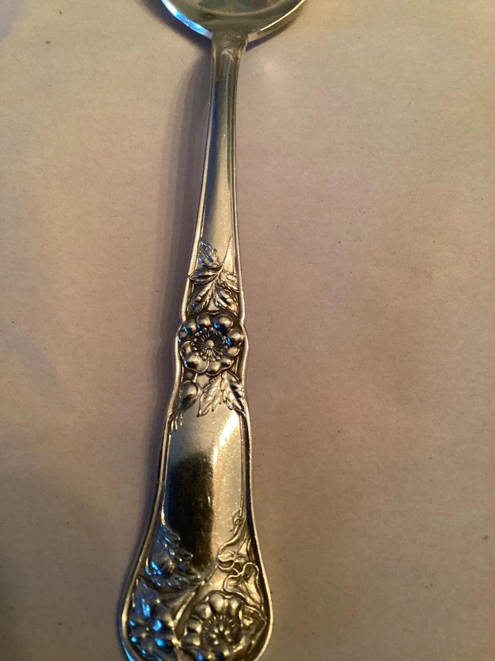 CUCHARA DE SERVIR ONEIDA COMMUNITY 1908 RELIANCE Wildwood 11- patrón PLATEADO Foto 3 de 4