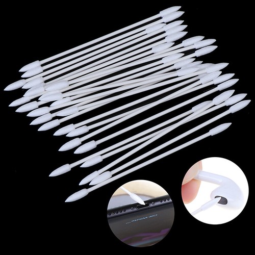 50Pcs Ear Earphone Earbuds Tips Headt Cotton Disposable Stick Cleaning Tool