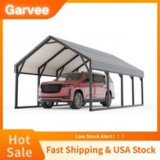 Steel Roof Permanent Metal Carport, 12x20 FT, Reinforced Frame, All‑Weather Outd