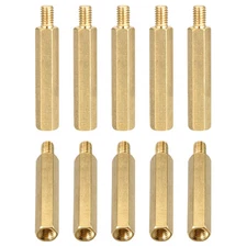 25Pack M4x30x6mm(DxHLxML)  Brass Hex Standoff Male to Female Spacer Screw Nuts