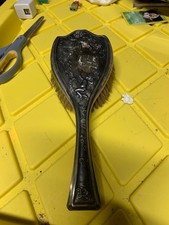 Metal Hair Brush w/ Cherubs- used - Faux Vintage