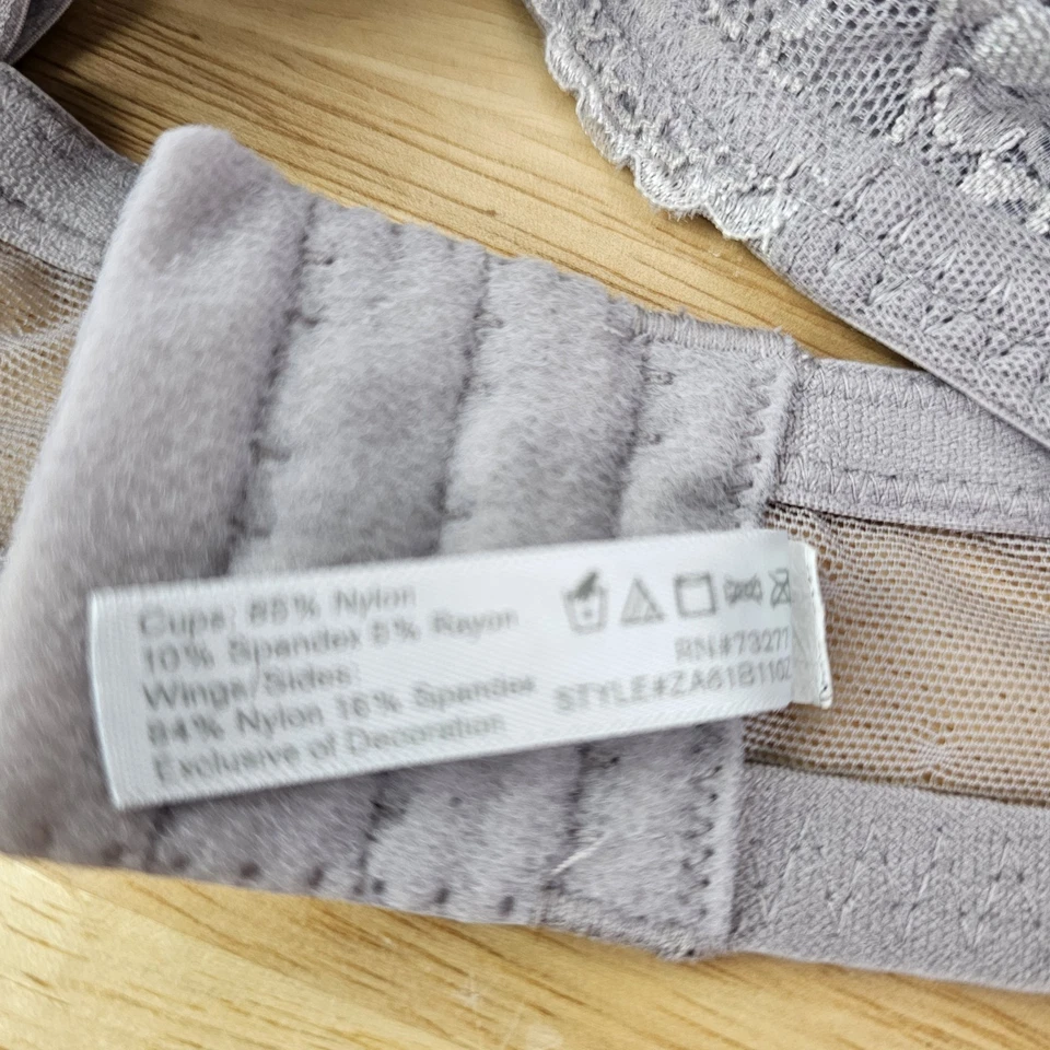 Apt. 9 Intimates Lace Bra Gray Underwire Push Up 40C - Image 4 of 4