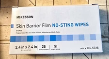 McKesson No Sting Skin Barrier Wipe 2-2/5 X 2-2/5, 176-5728, 25 ea. VOLUME PRICE