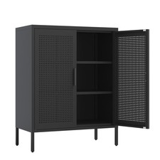 Metal Storage Cabinet Features double doors Two adjustable shelves No lock