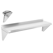 Stainless Steel Shelf 48" x 12", 350LBS Wall Mount Floating Shelving for Kitc...