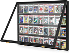 Graded Sports Card Display Case - 36 Baseball Sports Card Display Frame with UV