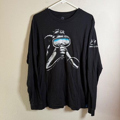 Mammoth Mountain Mens XL Long Sleeve Graphic T-Shirt Black Ski Goggles Mammoth