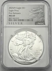 2025 (P) $1 American Silver Eagle w/ Eagle Privy Mark First Releases NGC MS69