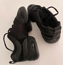 Skazz By Sansha Womens Tutto Nero Dance Sneakers Black Suede Split Sole 14 M