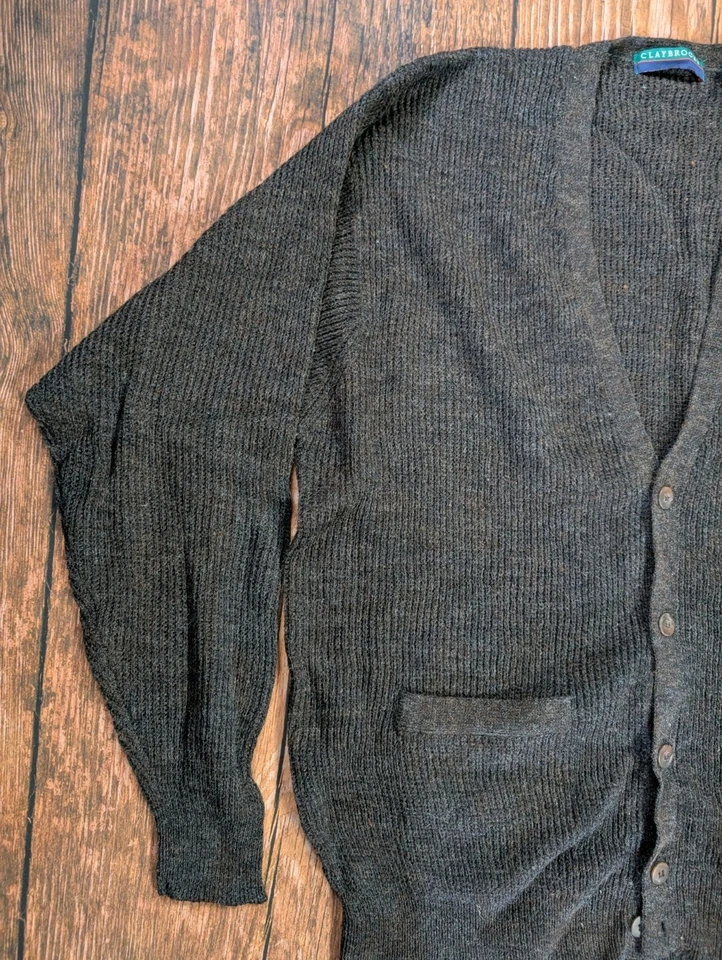 Cárdigan suéter vintage para hombre abuelo mezcla de lana XL grunge claybrooke Foto 3 de 4