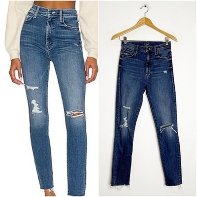 MOTHER Denim The Swooner Ankle Fray Jeans Straight Weekend Warrior Size 26