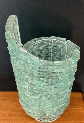 Italian Glass Shard / Wire Candle Holder  With Metal Legs - c1970 s - Rare.
