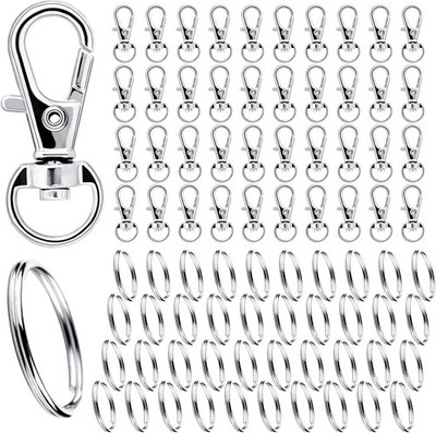 Karabiner Schlüsselanhänger Schlüsselring Silber Gold 2 500 Stück DIY Basteln