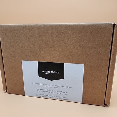 AMAZON BASICS ELECTRONIC KEYPAD DEADBOLT DOOR LOCK KEYLESS ENTRY - OIL BRONZE