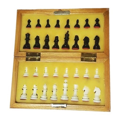 Vtg Magnetic Travel Chess Set Wooden Folding Case Foam Insert 1970s Pocket Mini