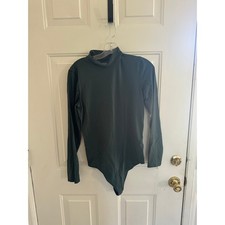 Abercrombie Fitch Soft AF Collection Mock Neck Long Sleeve Bodysuit Green L