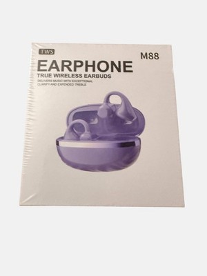 M88 TWS Earphone Translucent Purple True Wireless Earbuds Bluetooth