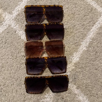 Lot Of 5 Womens Chic Designer Fashion Luxury Oversize Sunglasses
