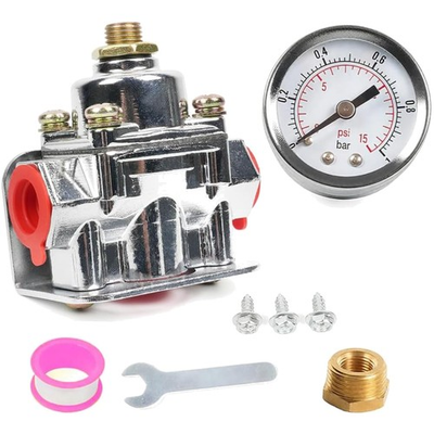 #ad Fuel Pressure Regulator Carburetor with Gauge Kit 4 1 2 to 9 PSI 3 8in NPT... $82.00