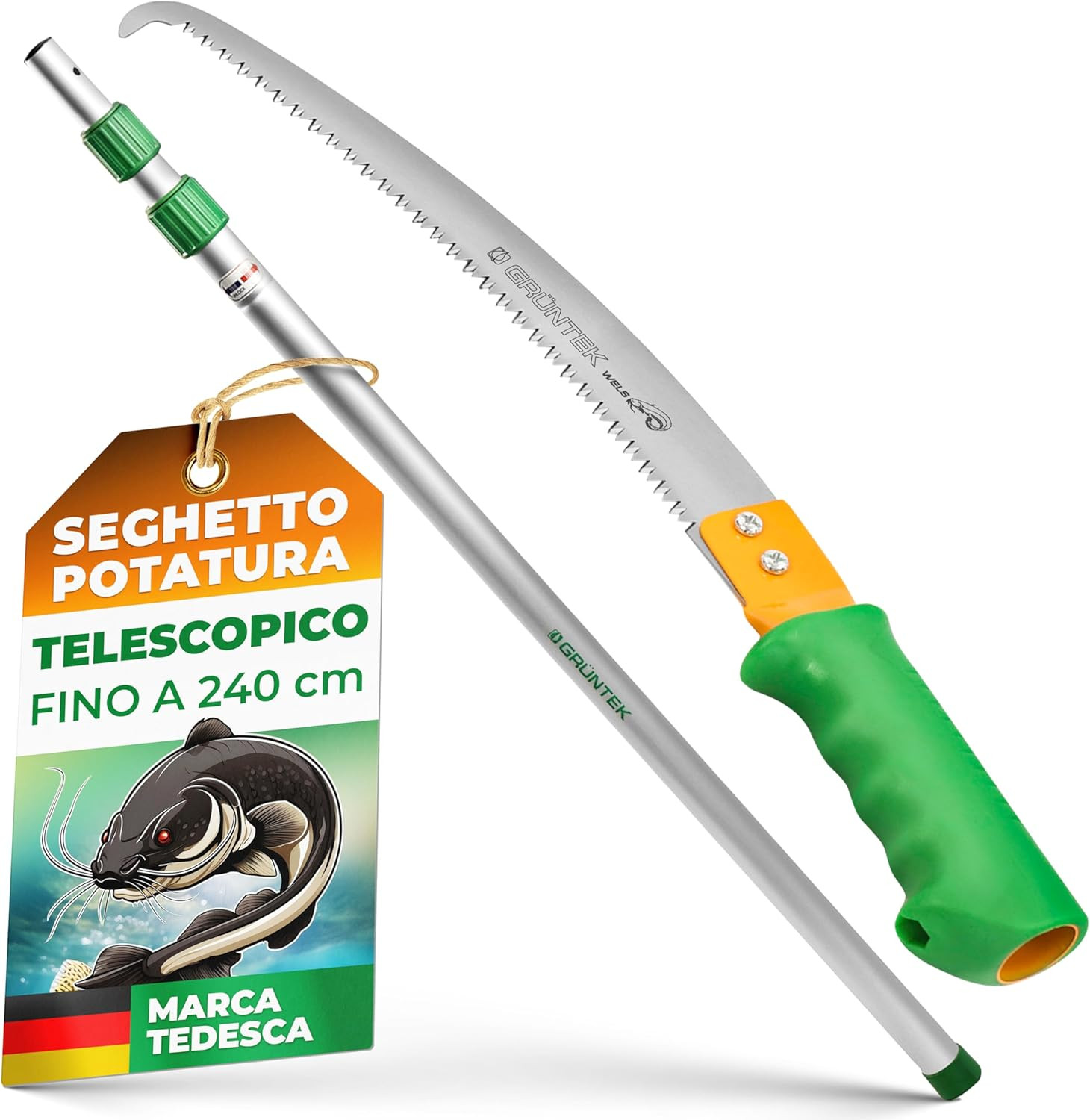Sega da Giardino Telescopica Compa 2.4m - Potatura Facile e Sicura
