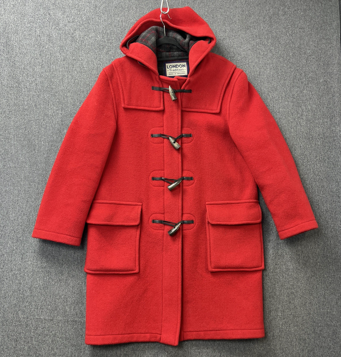 London Tradition woman's duffle coat size 10 red 70% wool Made in
