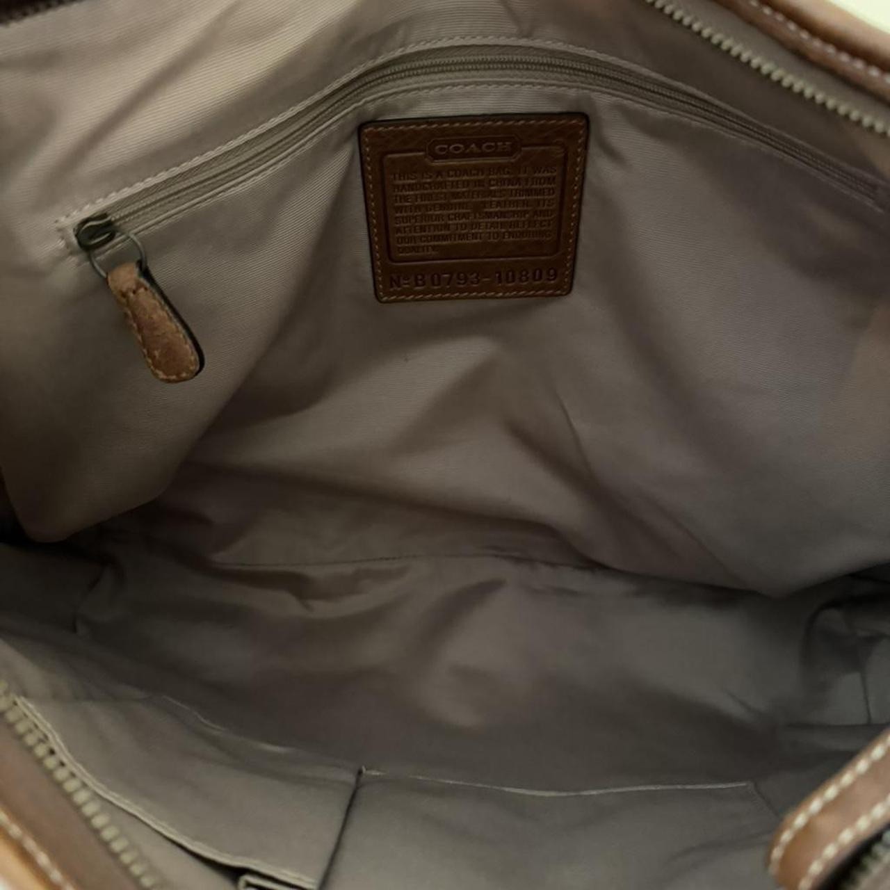 COACH large ergo nwt Patchwork Canvas Suede Hobo in Earth Tone Brown & wallet image 3