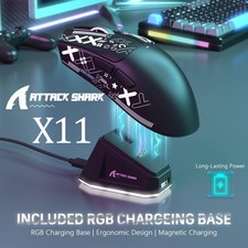 ATTACK SHARK X11 Wireless Gaming Mouse with Magnetic Charging Dock PAW3311 63g