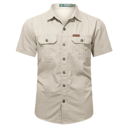 Hombres Camisas de Verano Camisas de Manga Corta Informales Camisa de Playa con Botones con Bolsillo - Imagen 9 de 54