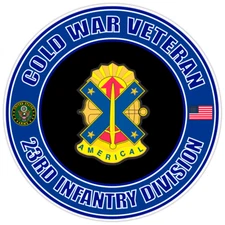 Cold War Veteran 23rd Infantry Division Bumper Sticker Military Vinyl Decal 5"