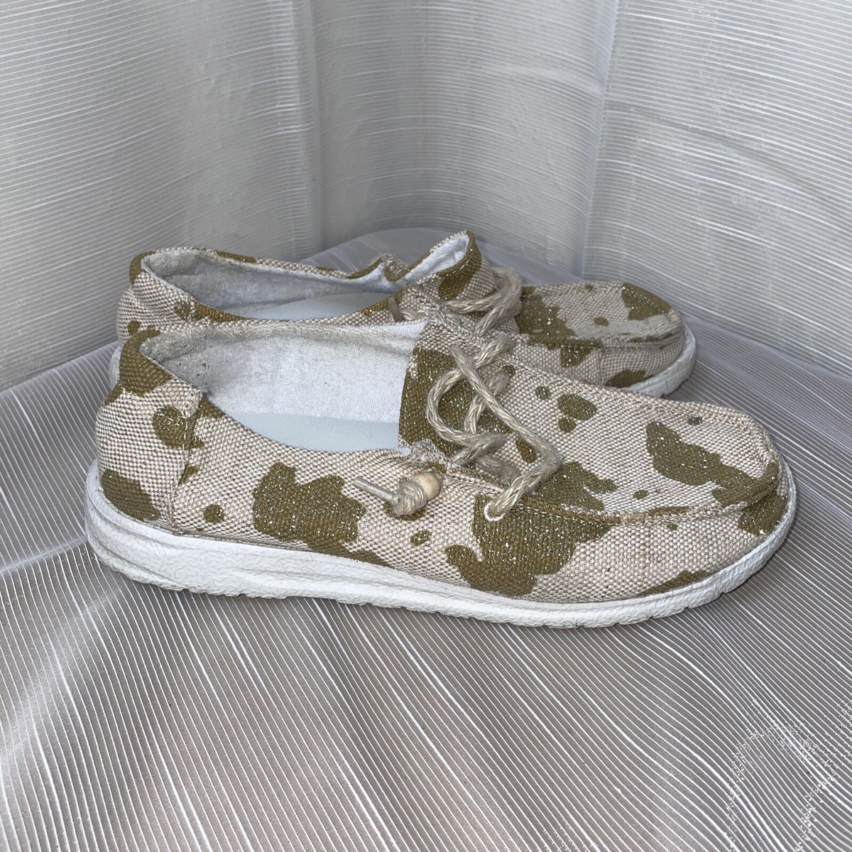 Gypsy Jazz Boat Shoes Womens US Size Gold Glitter