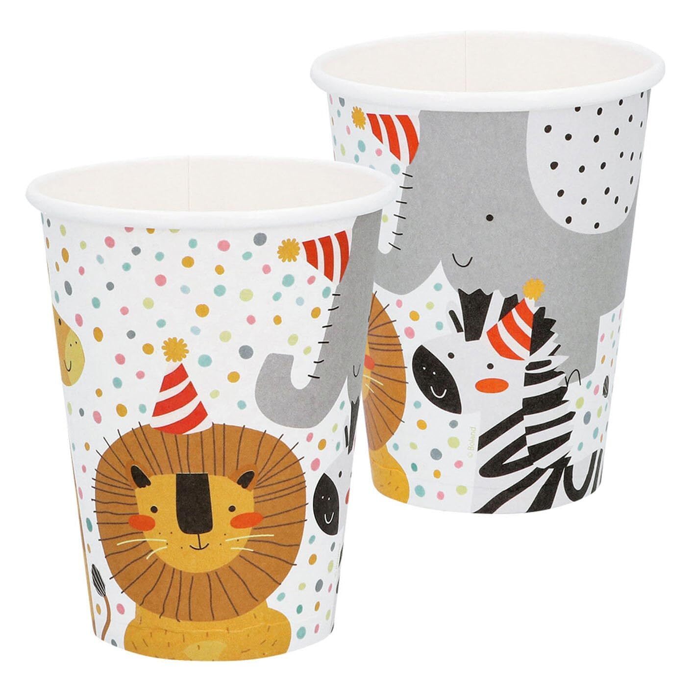 8 Cups * Wild Animals * for Children's Birthday Parties and Zoo Party   Wild Ani