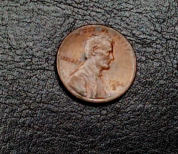 1984 D About Uncirculated Copper Lincoln Red Brown Toned 1c Penny  - Image 4 of 4