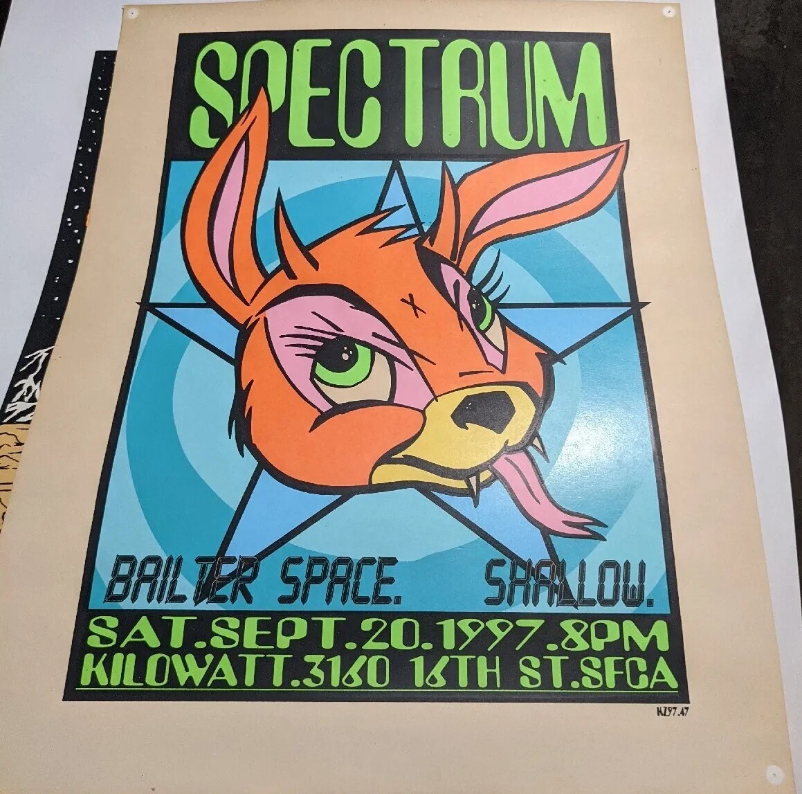 KOZIK SPECTRUM BAILTER SPACE SHALLOW VTG SCREEN PRINT ConcerT