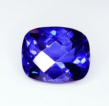 Loose Gemstone Natural Blue Tanzanite 10 Ct Cushion Cut Certified Tanzanite gems
