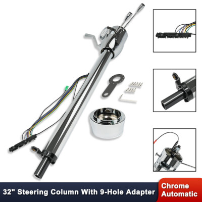Chrome Tilt Automatic 32'' Steering Column & Shift Indicator Adapter No Key 