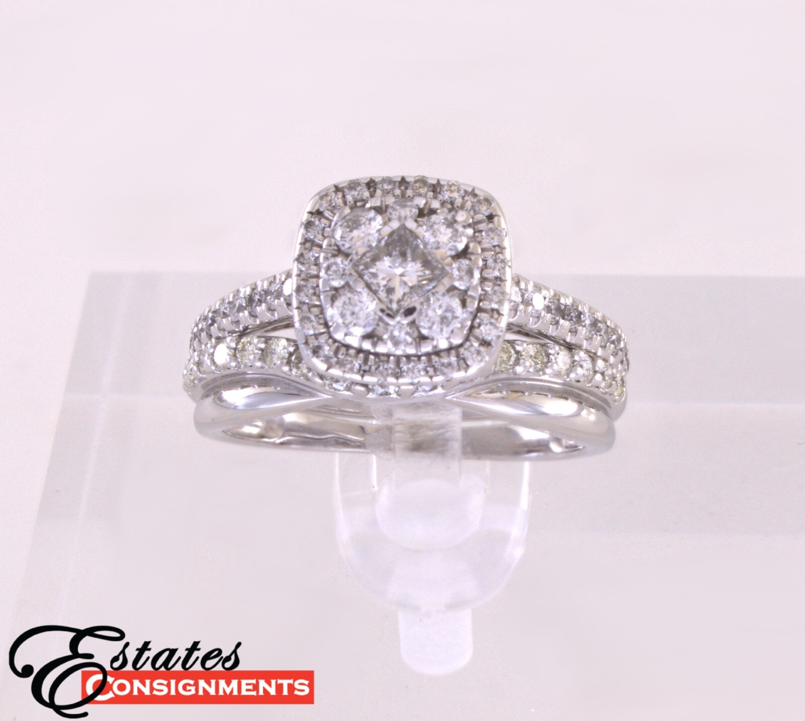 Diamond, White Gold Ring-Set - image 1