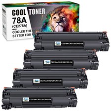 4 Pack CE278A Black Toner For HP 78A LaserJet P1606dn P1566 P1600 MFP M1536dnf