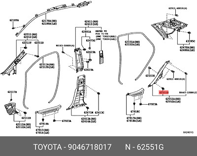 Original OE Clip, Dachseite Innengarnitur, 9046718017 für Toyota 90467-18017