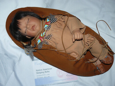 Reva Schick Native American Sleeping Baby Lee Middleton Puppen Künstlerpuppen
